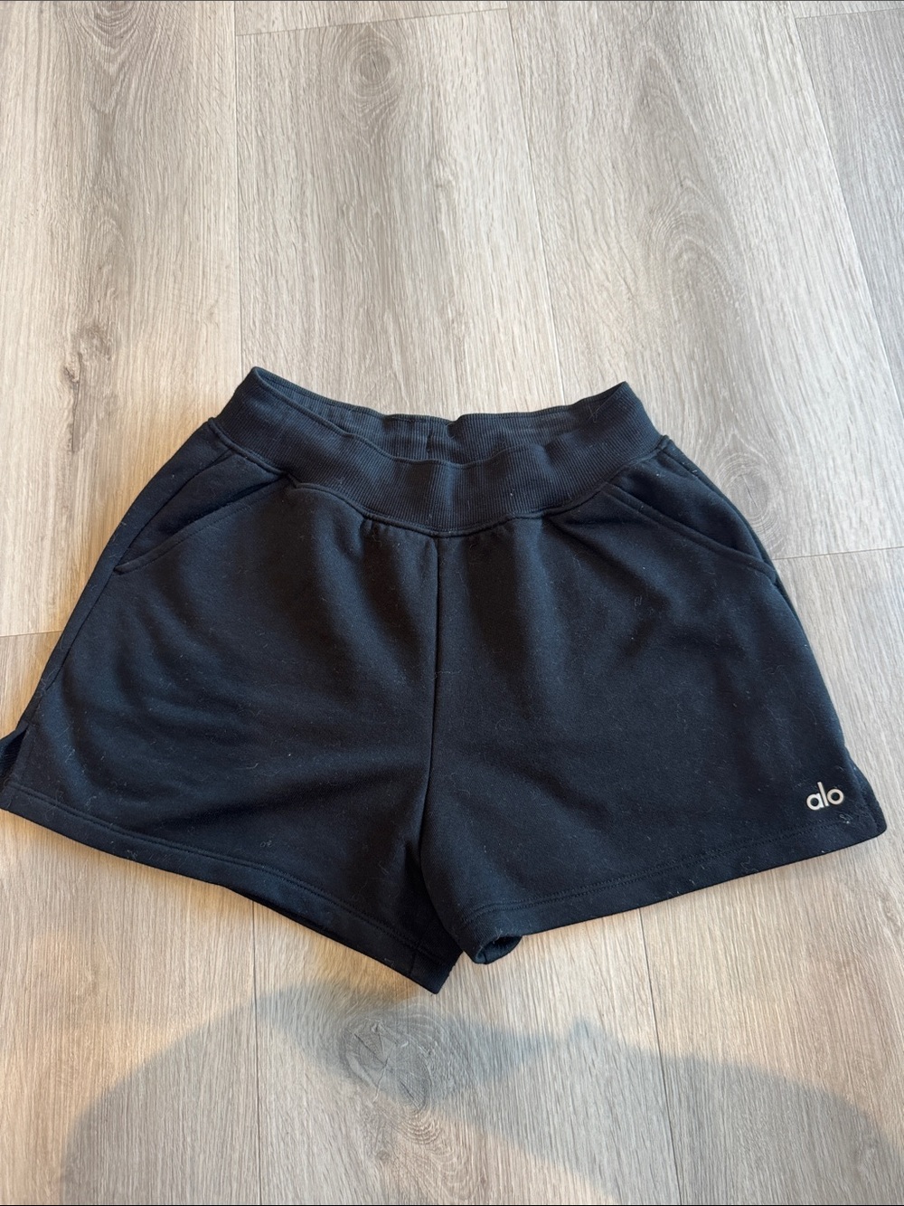 ALO Yoga Black High-Rise Athletic Lounge Shorts